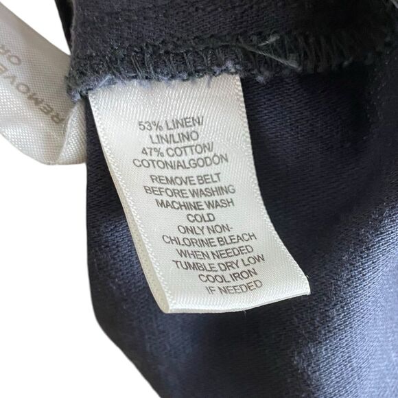 LOFT Pants Women 8 (35x29) Gray Marisa Linen Blend Ankle Mid Rise Casual Classic - Picture 8 of 9